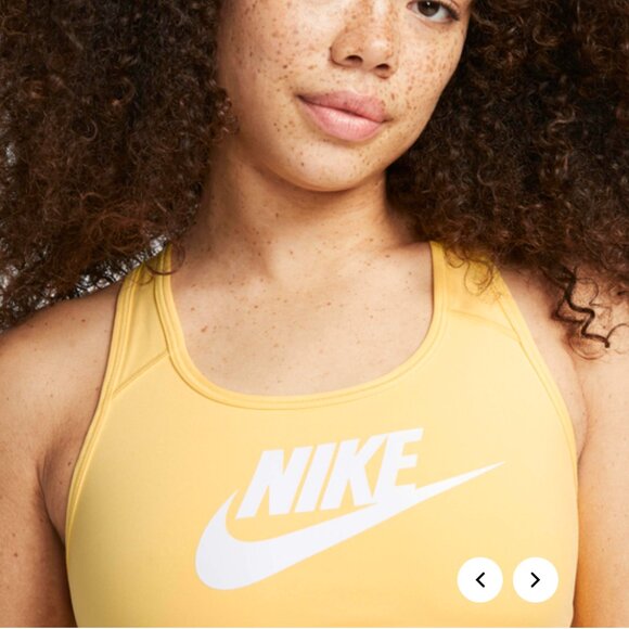 Nike Dri-Fit Swoosh Sports Bra Gold Yellow Size M - Picture 8 of 8